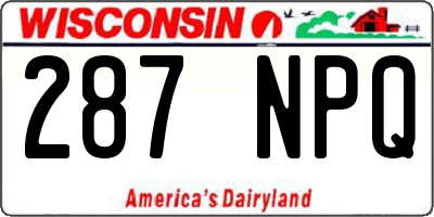 WI license plate 287NPQ