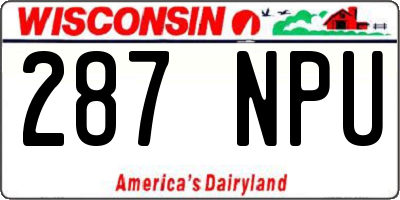 WI license plate 287NPU