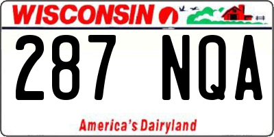 WI license plate 287NQA