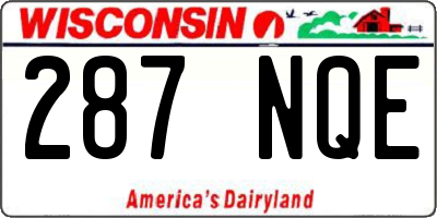 WI license plate 287NQE