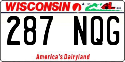 WI license plate 287NQG