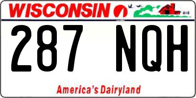 WI license plate 287NQH