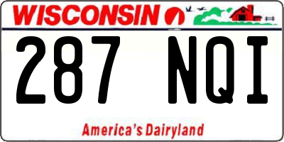 WI license plate 287NQI