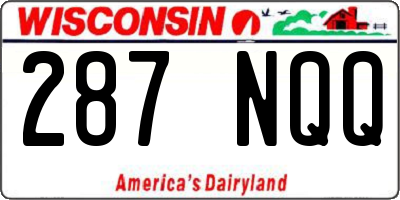 WI license plate 287NQQ