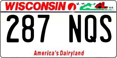 WI license plate 287NQS