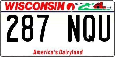 WI license plate 287NQU