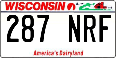 WI license plate 287NRF