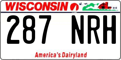 WI license plate 287NRH