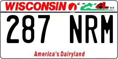 WI license plate 287NRM