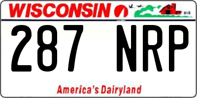WI license plate 287NRP