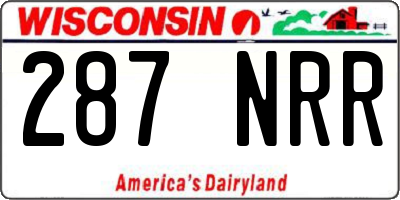 WI license plate 287NRR