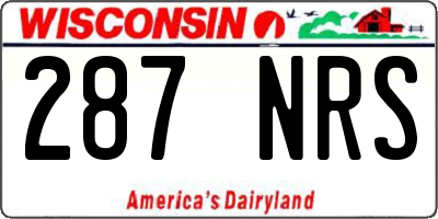 WI license plate 287NRS