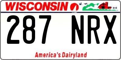 WI license plate 287NRX