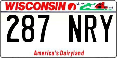 WI license plate 287NRY