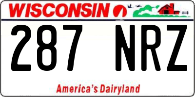 WI license plate 287NRZ
