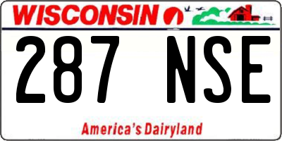 WI license plate 287NSE