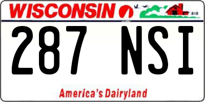 WI license plate 287NSI