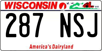 WI license plate 287NSJ