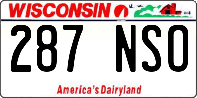 WI license plate 287NSO