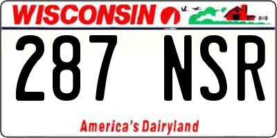 WI license plate 287NSR