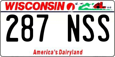 WI license plate 287NSS