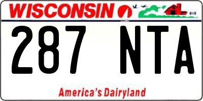 WI license plate 287NTA