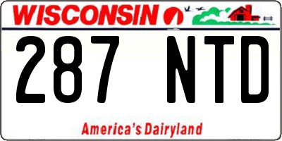 WI license plate 287NTD