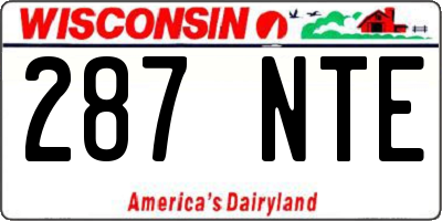 WI license plate 287NTE