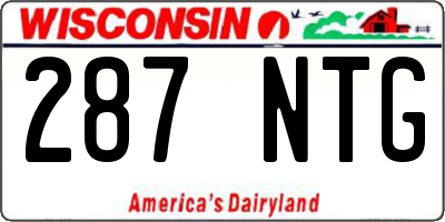 WI license plate 287NTG