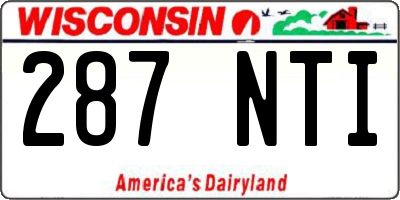 WI license plate 287NTI