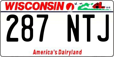WI license plate 287NTJ