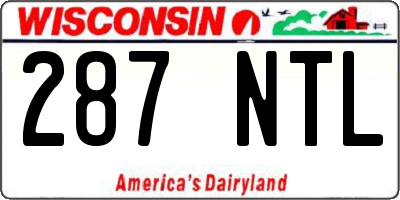 WI license plate 287NTL
