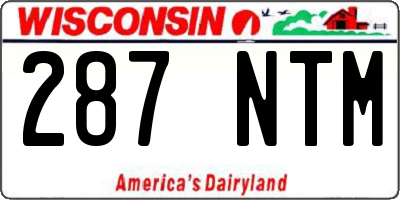 WI license plate 287NTM