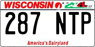 WI license plate 287NTP