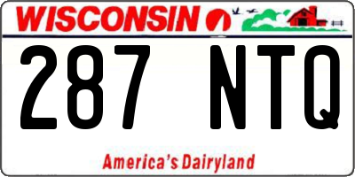 WI license plate 287NTQ