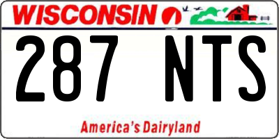 WI license plate 287NTS