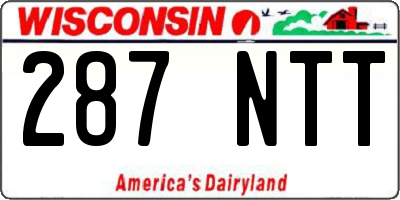 WI license plate 287NTT