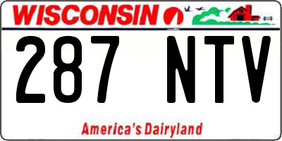 WI license plate 287NTV