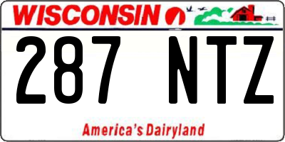 WI license plate 287NTZ