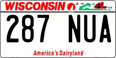 WI license plate 287NUA