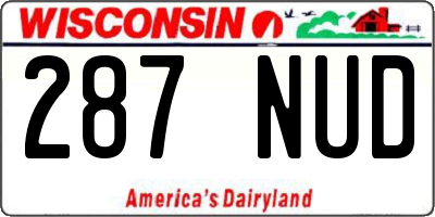 WI license plate 287NUD