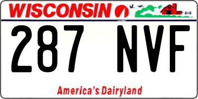 WI license plate 287NVF