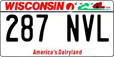 WI license plate 287NVL