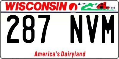 WI license plate 287NVM