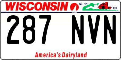 WI license plate 287NVN