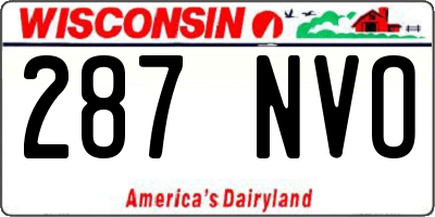WI license plate 287NVO