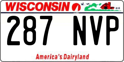 WI license plate 287NVP