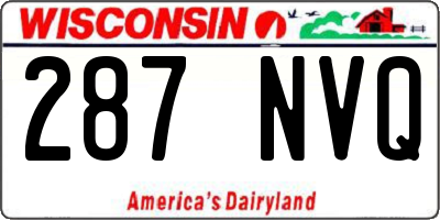 WI license plate 287NVQ