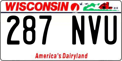 WI license plate 287NVU
