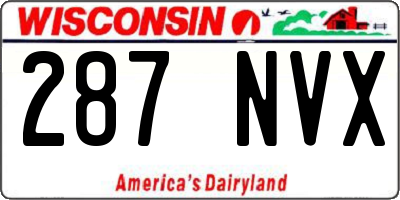 WI license plate 287NVX